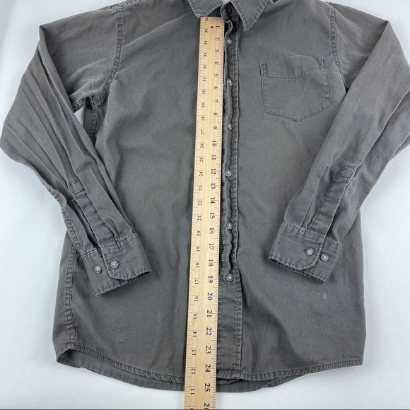 Wrangler Button Up Shirt Mens Small Gray Long Sleeve - Picture 7 of 7